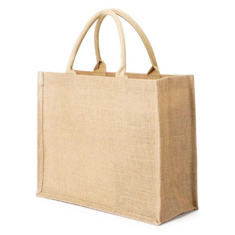 Jute Tote Bags with Cotton Handle and Laminated Interior